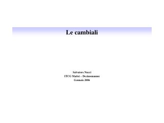 Le cambiali