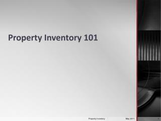 Property Inventory 101