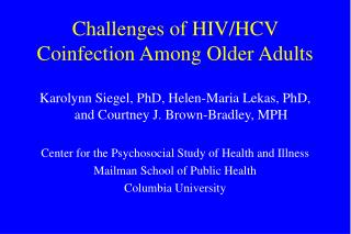 Challenges of HIV/HCV Coinfection Among Older Adults