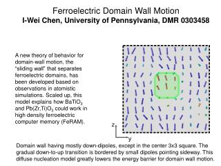 Ferroelectric Domain Wall Motion I-Wei Chen, University of Pennsylvania, DMR 0303458