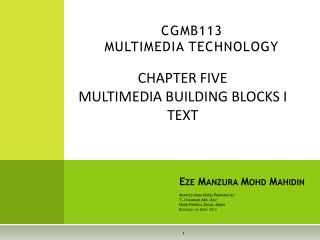 CGMB113 MULTIMEDIA TECHNOLOGY