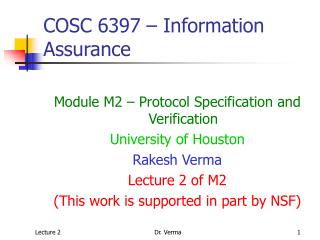 COSC 6397 – Information Assurance