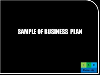 SAMPLE OF BUSINESS PLAN