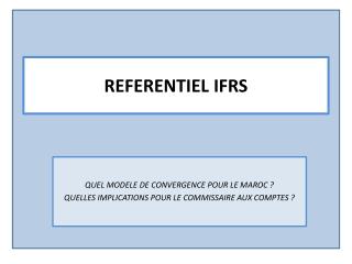 REFERENTIEL IFRS