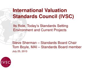 International Valuation Standards Council (IVSC)
