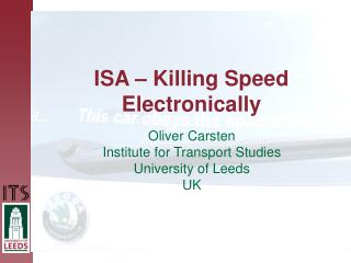 ISA – Killing Speed Electronically