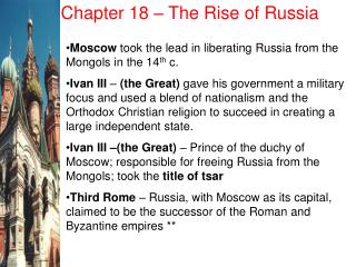 Chapter 18 – The Rise of Russia