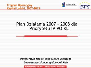 Program Operacyjny Kapitał Ludzki, 2007-2013 -