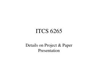 ITCS 6265