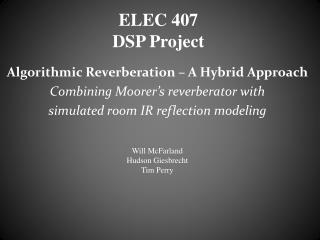 ELEC 407 DSP Project