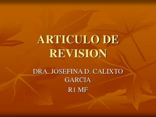 ARTICULO DE REVISION