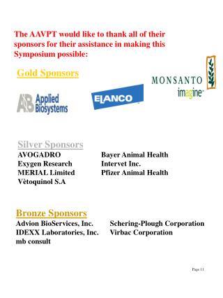 Silver Sponsors AVOGADRO	 Bayer Animal Health