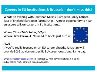 Careers in EU institutions &amp; Brussels – don’t miss this!