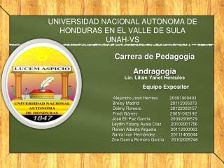 UNIVERSIDAD NACIONAL AUTONOMA DE HONDURAS EN EL VALLE DE SULA UNAH-VS