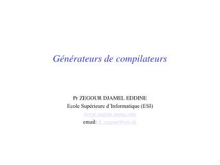 Générateurs de compilateurs