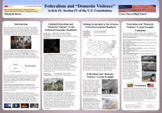 Linking Federalism and “Domestic Violence” to the National Geography Standards