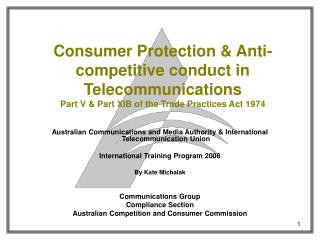 Australian Communications and Media Authority &amp; International Telecommunication Union