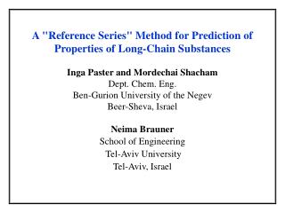 A &quot;Reference Series&quot; Method for Prediction of Properties of Long-Chain Substances