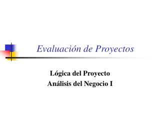 Evaluación de Proyectos