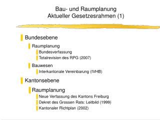 Bau- und Raumplanung Aktueller Gesetzesrahmen (1)