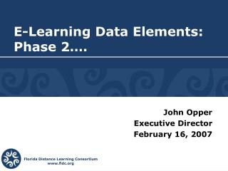 E-Learning Data Elements: Phase 2….