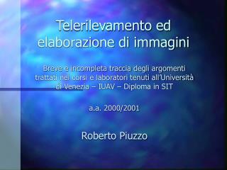 Telerilevamento ed elaborazione di immagini