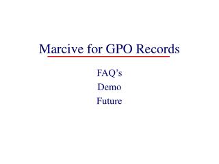 Marcive for GPO Records
