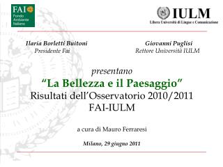 Giovanni Puglisi Rettore Università IULM