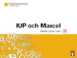 IUP och Maxcel