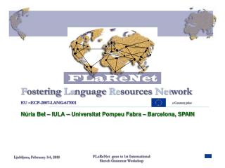 F ostering La nguage Re sources Net work EU –ECP-2007-LANG-617001