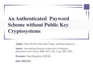 An Authenticated Payword Scheme without Public Key Cryptosystems