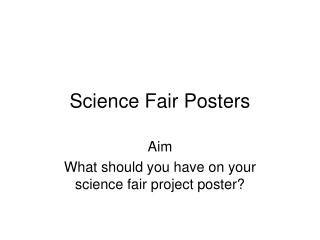 Science Fair Posters