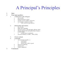A Principal’s Principles