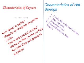 Characteristics of Geysers