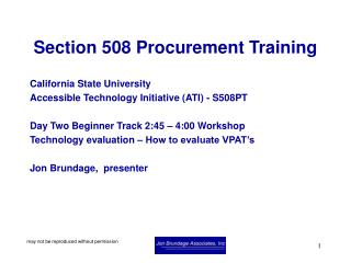 Section 508 Procurement Training