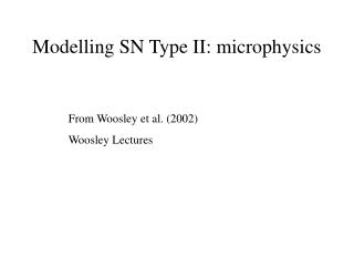 Modelling SN Type II: microphysics