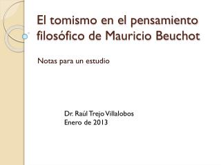 E l tomismo en el pensamiento filos ófico de Mauricio Beuchot