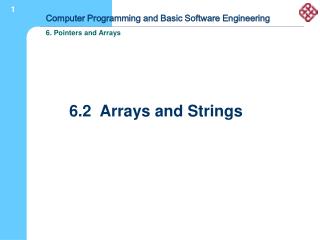 6.2 Arrays and Strings