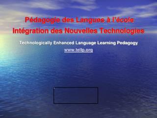 Pédagogie des Langues à l’école Intégration des Nouvelles Technologies