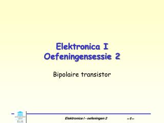 Elektronica I Oefeningensessie 2