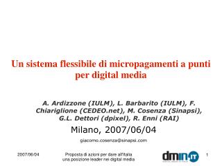 Un sistema flessibile di micropagamenti a punti per digital media
