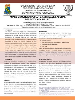 UNIVERSIDADE FEDERAL DO CEARÁ PRÓ-REITORIA DE GRADUAÇÃO CENTRO DE HUMANIDADES