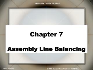 Chapter 7 Assembly Line Balancing