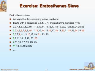 Exercise: Eratosthenes Sieve