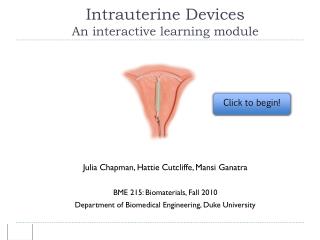 Intrauterine Devices An interactive learning module