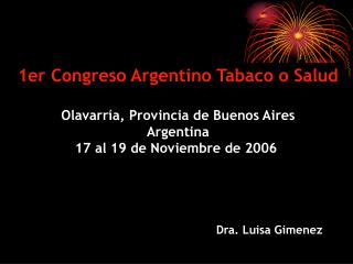 1er Congreso Argentino Tabaco o Salud