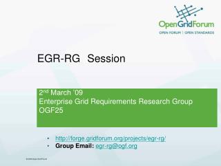 EGR-RG Session