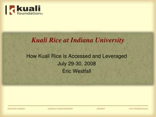 Kuali Rice at Indiana University