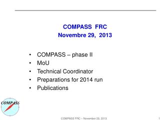 COMPASS FRC Novembre 29, 2013