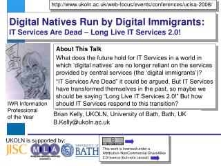 Digital Natives Run by Digital Immigrants: IT Services Are Dead – Long Live IT Services 2.0!